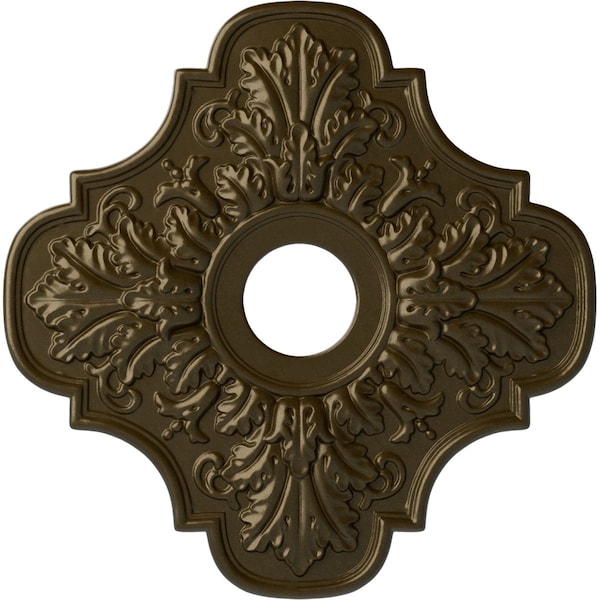 Ekena Millwork Peralta Ceiling Medallion (Fits Canopies up to 4 5/8"), 17 3/4"OD x 3 1/8"ID x 1"P, Brass CM17PEBRS - main